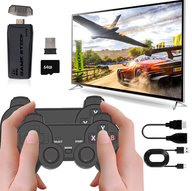 Doppio controller wireless Co-op e concorrenza a bassa latenza: include due controller wireless da 2,4 GHz con connessione stabile fino a 10 metri e latenza quasi zero. Ideale per giocare cooperativo o competitivo con la famiglia e gli amici sul grande schermo.