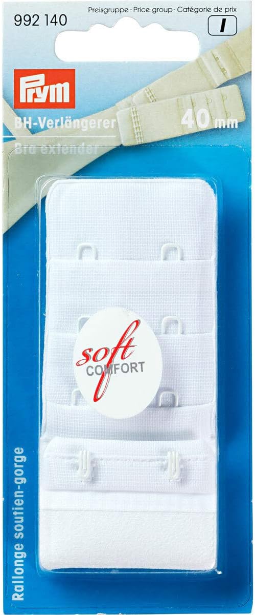 Prym Bra Extender, 40 mm 3 x 2 Haken, White, 28 gram