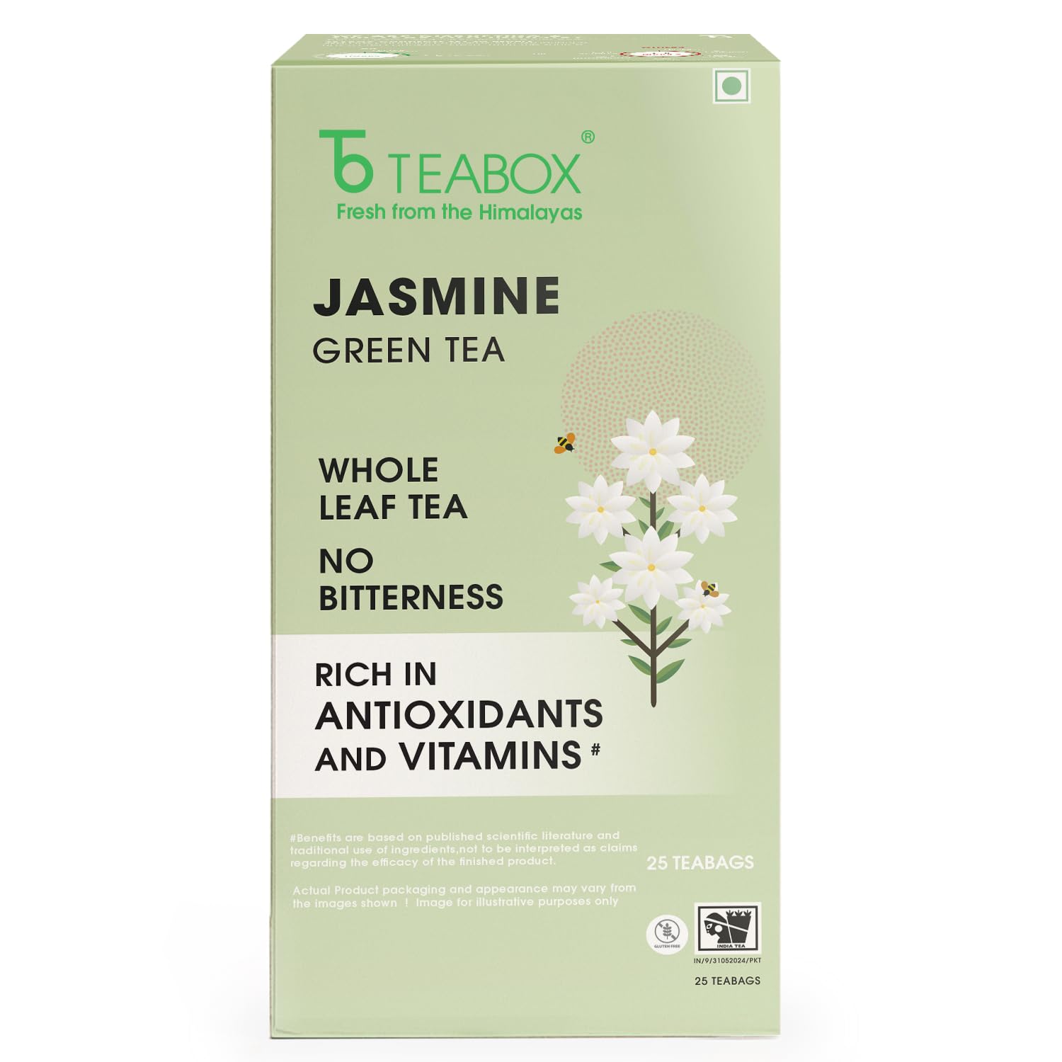 Teabox Jasmine Green Tea 25 Teabags | Sourced From Madurai | Made with 100% Whole Leaf, Natural Jasmine Flowers & Natural Flavors-image-47