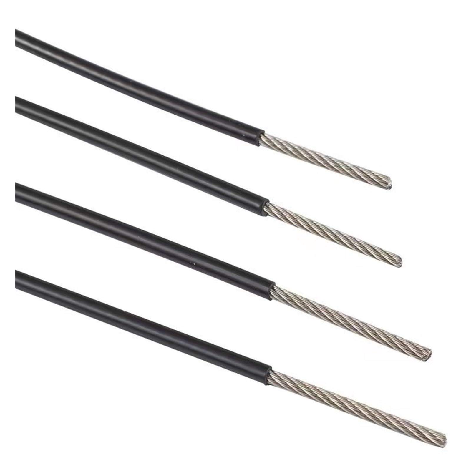 Wytrzymały na duże obciążenia Lina stalowa 304 powlekana czarnym PVC, giętka, miękka, o średnicy 1/1,2/1,5/2/3/4/5/6 mm po powlekaniu(4mm-20M)