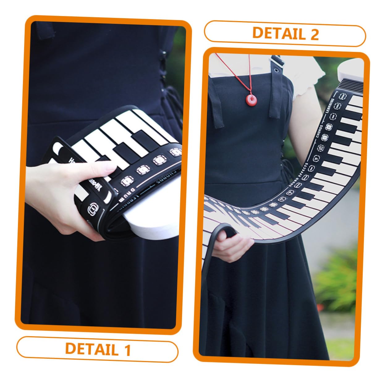 Pianoforte Nero Arrotolabile Pieghevole 49 Tasti Elettronico | Silicone, Altoparlante Integrato, Portatile, per Ragazzo Ragazza e Adulti, Componenti Abs e Elettronici