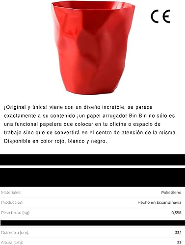Miniatura 4 de ESSEY ES05233 Mini papelera, color rojo