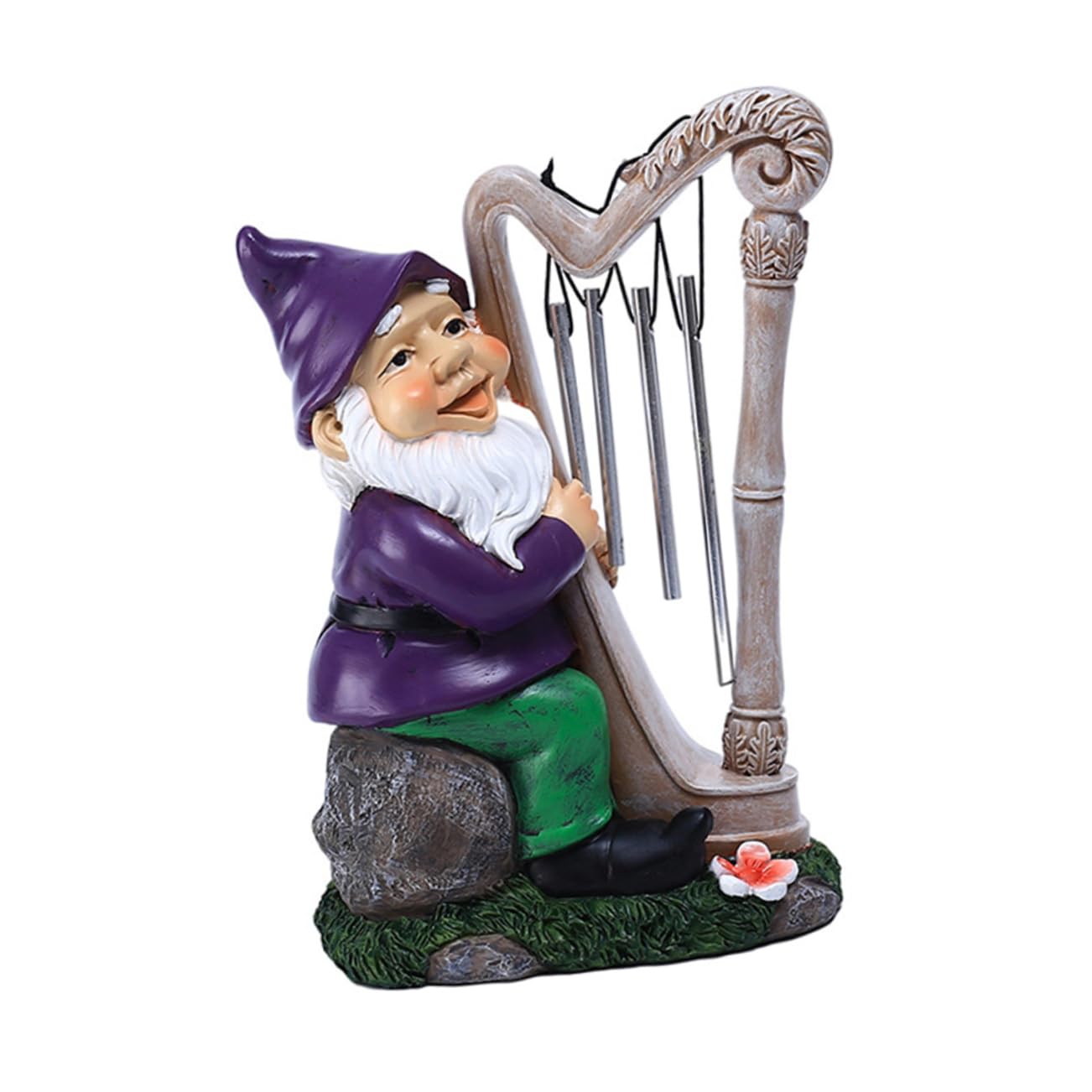 Sosoport GNOME De Jardin Résine avec Éolien Décoration Extérieure Ornement De Jardin Anniversaire