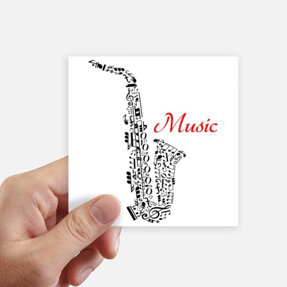 Sticker carré illustration saxophone étanche pour gourde et motobike