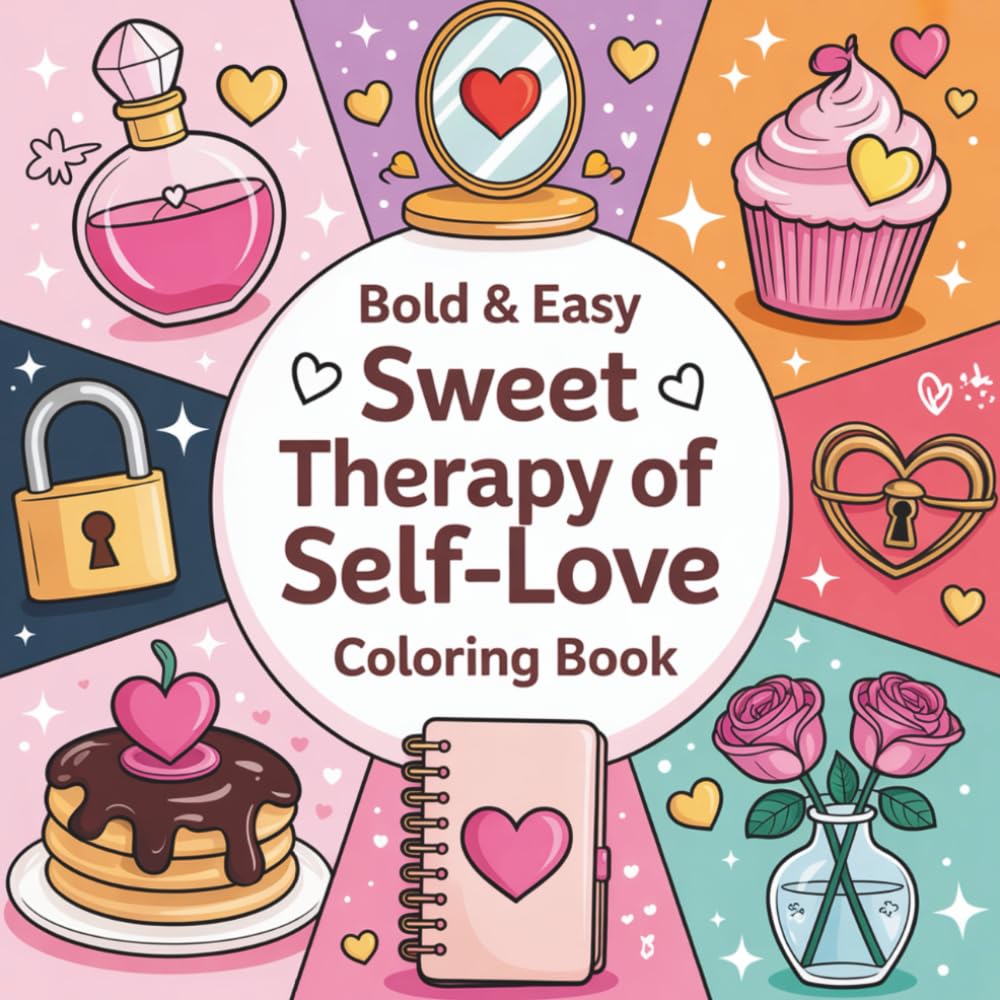 Bold and Easy Sweet Therapy of Self Love Coloring Book: Relaxing Self Care Coloring Book with Cozy Sweet Designs for Confidence, Mindfulness & the Perfect Gift for Women