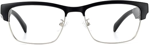 OOAVR Bluetooth Glasses,New Wireless Bluetooth Glasses,Smart Audio Glasses,Men’s/Women’s Indoor and Outdoor Entertainment Smart Glasses(Silver,Clear)