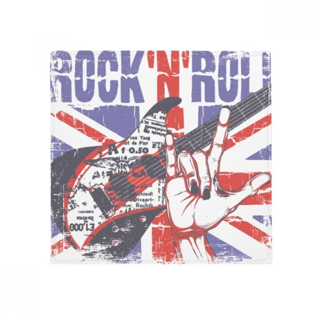 Tapis de sol rock guitare drapeau UK 80x80cm antidérapant multicolore pour chien et chat