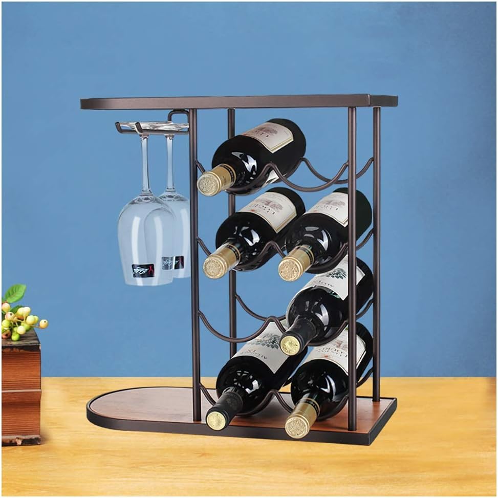 Wine Rack Desktop Upside Down Wine Glass Holder Solid Wood Wine Display Stand Home Decoration Storage Shelf (Size : C) (B)