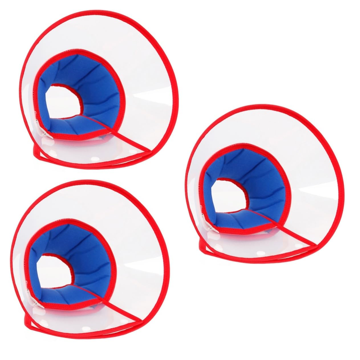 Kisangel 3stücke Einstellbarer Pet Cone Für Hunde Atmungsaktive Und Bequeme Halskrause Zur Wundheilung Verhindert Lecken Und Kratzen Transparent Geeignet Für Kleine Und Mittlere Hunde