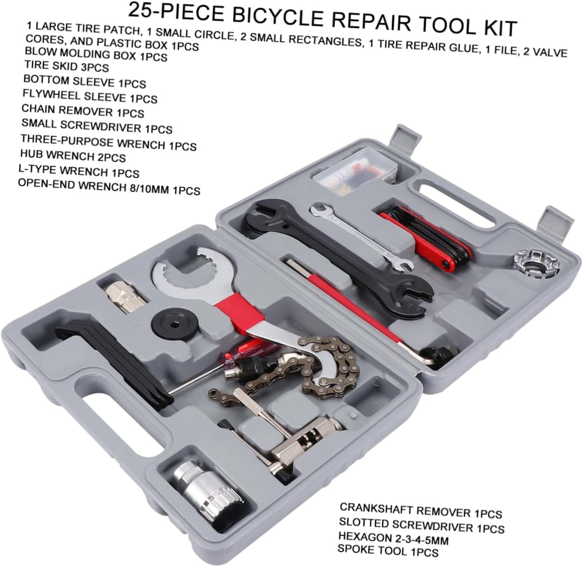 25pcs Bike Multifunction Repair Tool Suit Maintenance Kit for Road Mountain Bikes