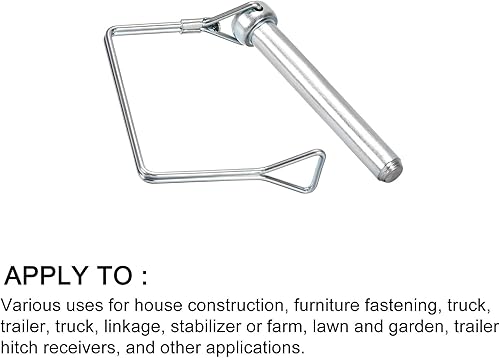 Miniatura 6 de METALLIXITY Pasador de acoplador de seguridad cuadrado (38 x 2.76 pulgadas0.394x2.756 in), pasador de bloqueo de eje de acero al carbono, para