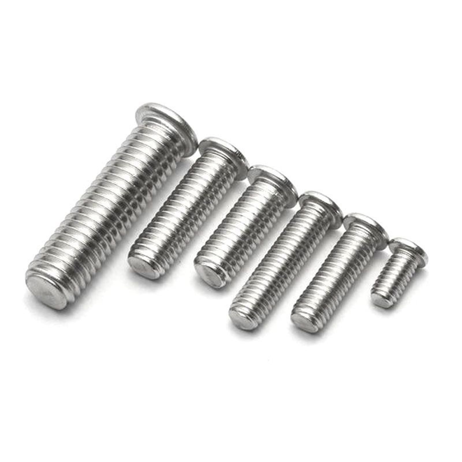 100-1000 piezas de espárragos soldadura M3 M4 M5 M6 for por descarga condensadores, tornillos acero inoxidable, clavos(Silver-500Pcs,12MM_M6)