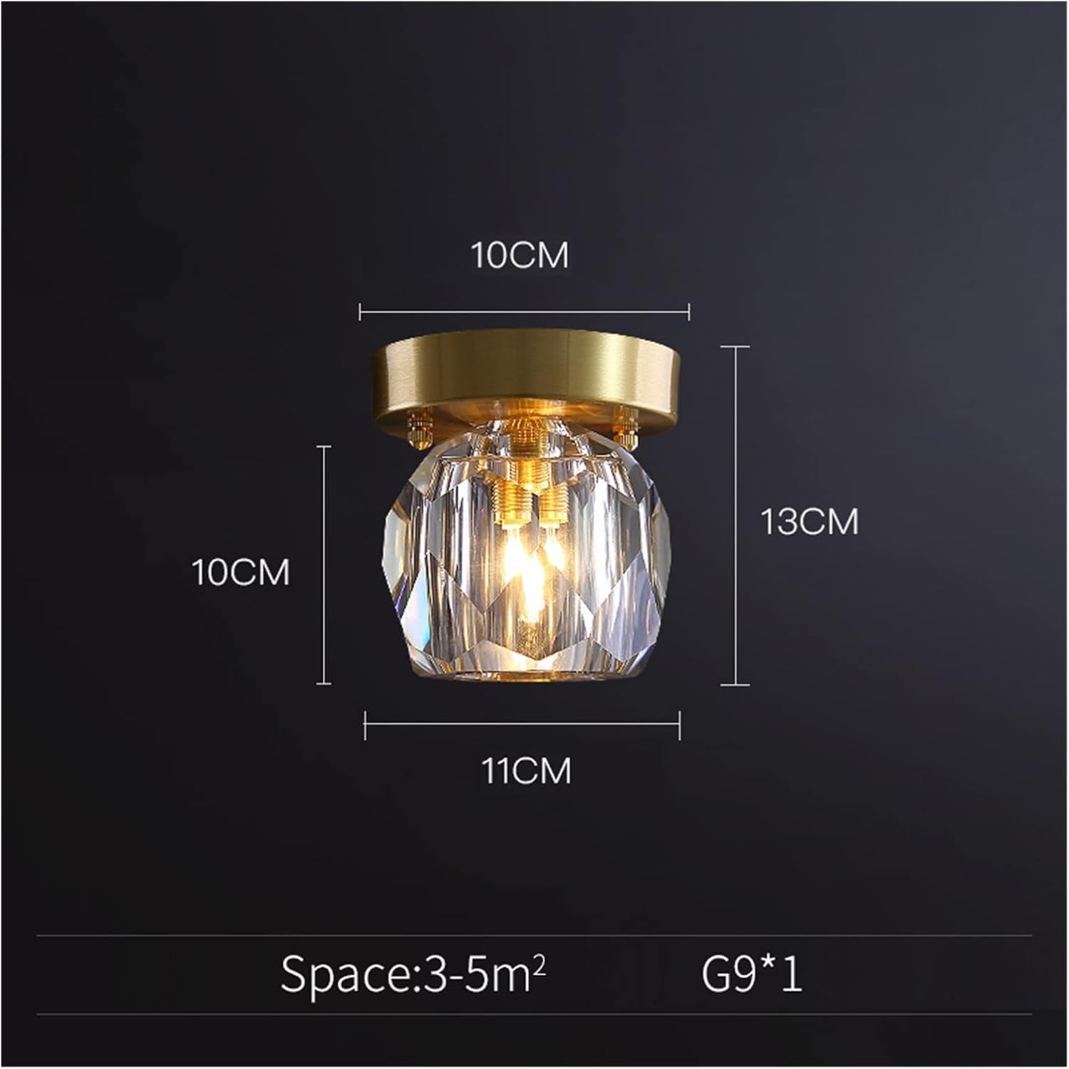 Modern Copper Small Ceiling Light Mini Indoor Aisle Light for Corridor Cloakroom Balcony Bar Hotel Ceiling Lamp (Color : C Size : WarmWhite) (B WarmWhite) image 2