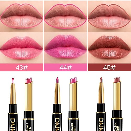 Miniatura 262 de evpct DNM Juego de 1 delineador de labios y lápiz labial rojo oscuro profundo, para mujer, tono mate, tinte labial de larga duración y resistente al