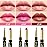 evpct 3Pcs Mauve Warm Bright Pink Red Shine Lip Liner and Lipstick Combo Set Kit for Women, Moisturizing Glossy Tinted Lip Stick Balm Care, Sheer Shine Juicy Finish, Lightweight Hydrating Formula