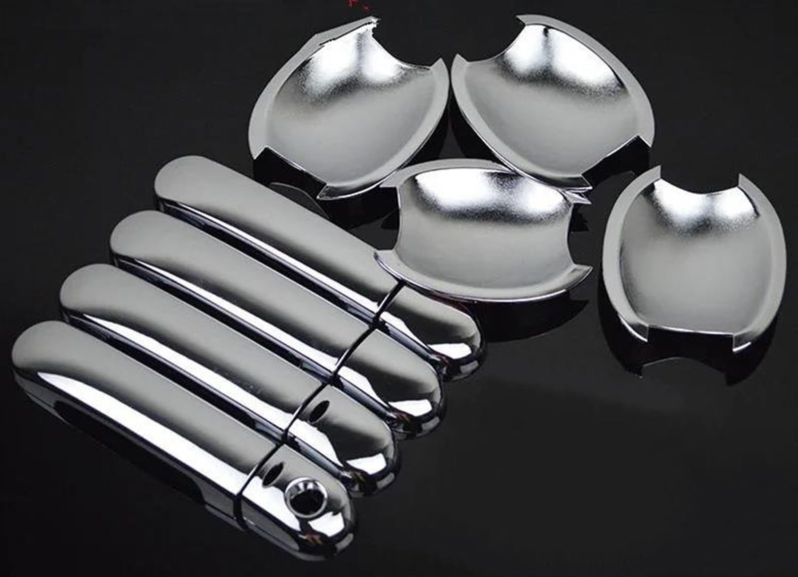 Kjhopy Chrome E Chrome Car Exterior Door Handle Bowl Cover For Nissan March Micra K12 03-10 For Cube Z11 02-08 For Livina 07-13 Exterior Door Handle(Chrome E)
