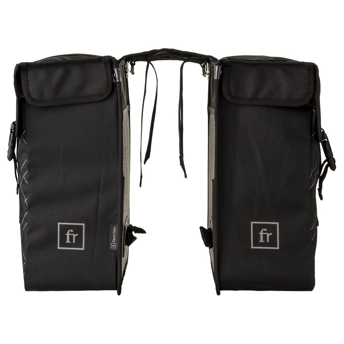 FastRider Dex Borsa Bici per Portapacchi, Borse Bici Posteriore Laterali 36L, Idrorepellente, Riflettente, 100% Poliestere Riciclato - Nero