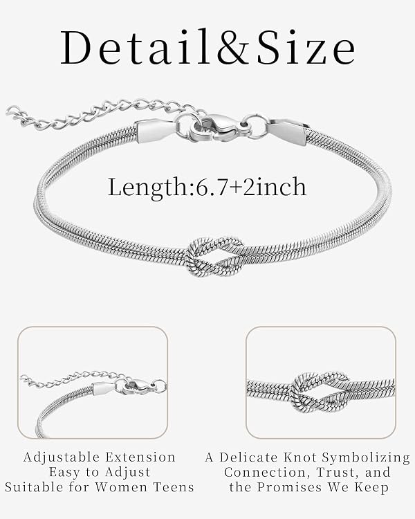 AINILOVE Love Knot Bracelet for Women Teens, Friendship Bracelets for Friends Female, Meaningful Birthday Gifts for Best Friend Bestie Daughter Niece Sister (Best Friends) by AINILOVE - Used condition - Image 4