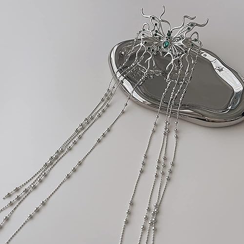 Miniatura 5 de Wiwpar Pinzas de mariposa largas con borla para el cabello pasadores decorativos brillantes para el cabello accesorios de cabello para mujeres niñas