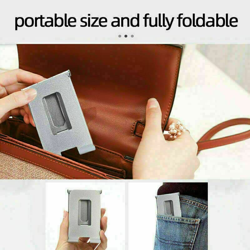 Image of Vodzy Aluminium 2 Way Adjustable Mobile Phone Foldable Holder Stand for All Smartphones, Tabs, Kindle, iPad,etc. | 2 Way Adjustable, For Smartphones, Tablets, E-Readers