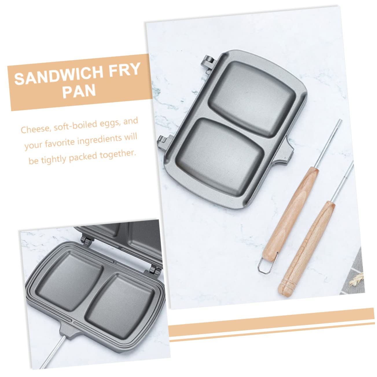 Padella in Lega di Alluminio Doppia Faccia Grill Rimovibile Antiaderente Adatta per Famiglie e Campeggio, per Tostapane e Sandwich