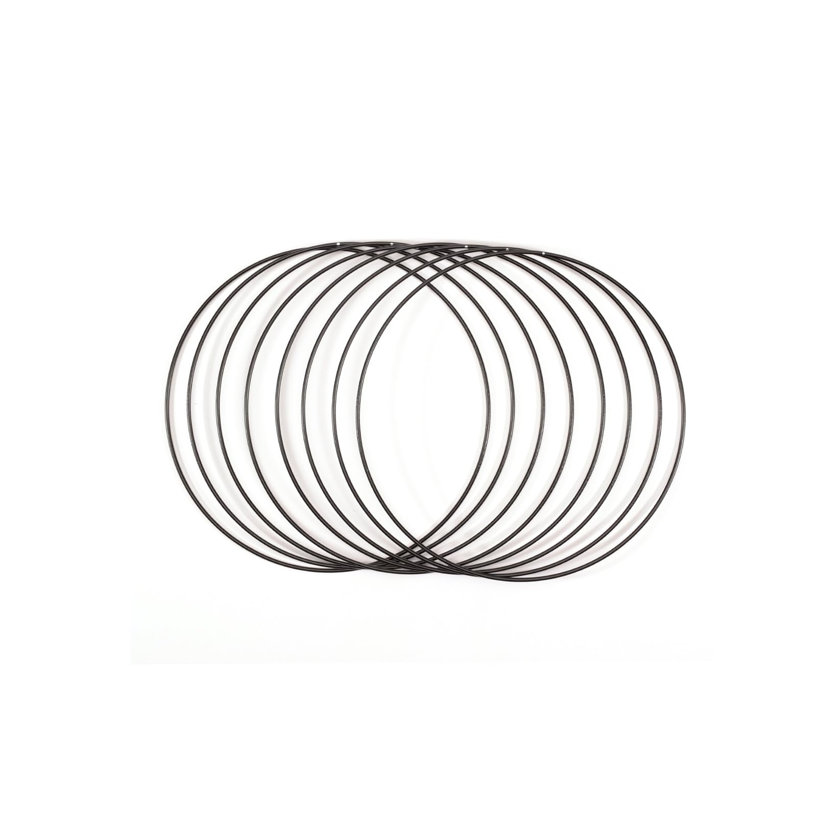 Vaessen Creative Metal Ring Black Circle of Ø 7.8 inches (20 cm), 8 Pieces of 3 mm Thick Wire Wreath Frame, Floral Hoop for Crafts, Macrame and Dream Catchers
