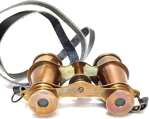 Miniatura 5 de Marrón Antiguo Náutico El Real Antiguo Vintage Latón Telescopio Binocular Antiguo Telescopio Antiguo 4 Pulgadas De Oro