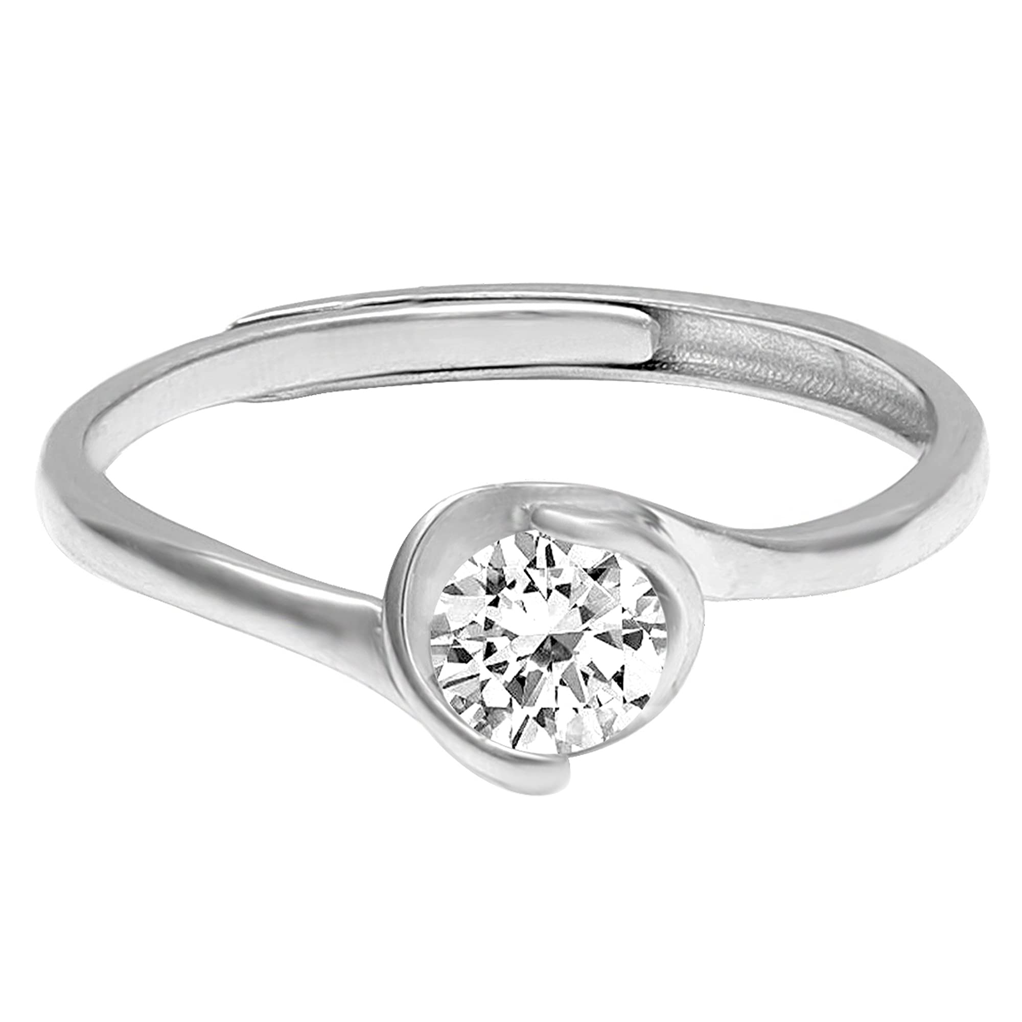 GIVA 925 Silver Zircon Curl Ring, Adjustable | Gifts for Girlfriend, Gifts for Women and Girls | With Certificate of Authenticity and 925 Stamp | 6 Month Warranty* (B0999KP1WF) Amazon Price History, Amazon Price Tracker