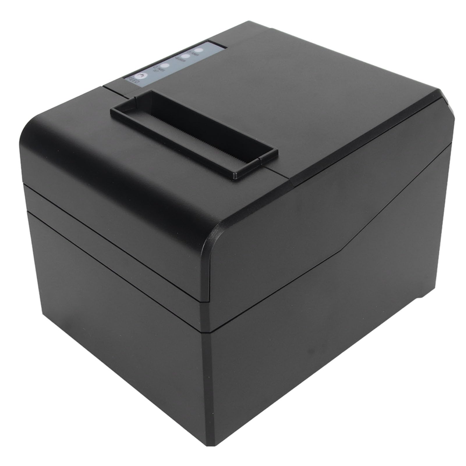 Termiczna Drukarka pokwitowań USB, Przenośna Bezatramentowa Drukarka Etykiet 80 Mm dla Małych Firm, Szybkie Drukowanie Interfejs USB LAN, Stacjonarny System POS Drukarka Etykiet (Wtyczka UE)