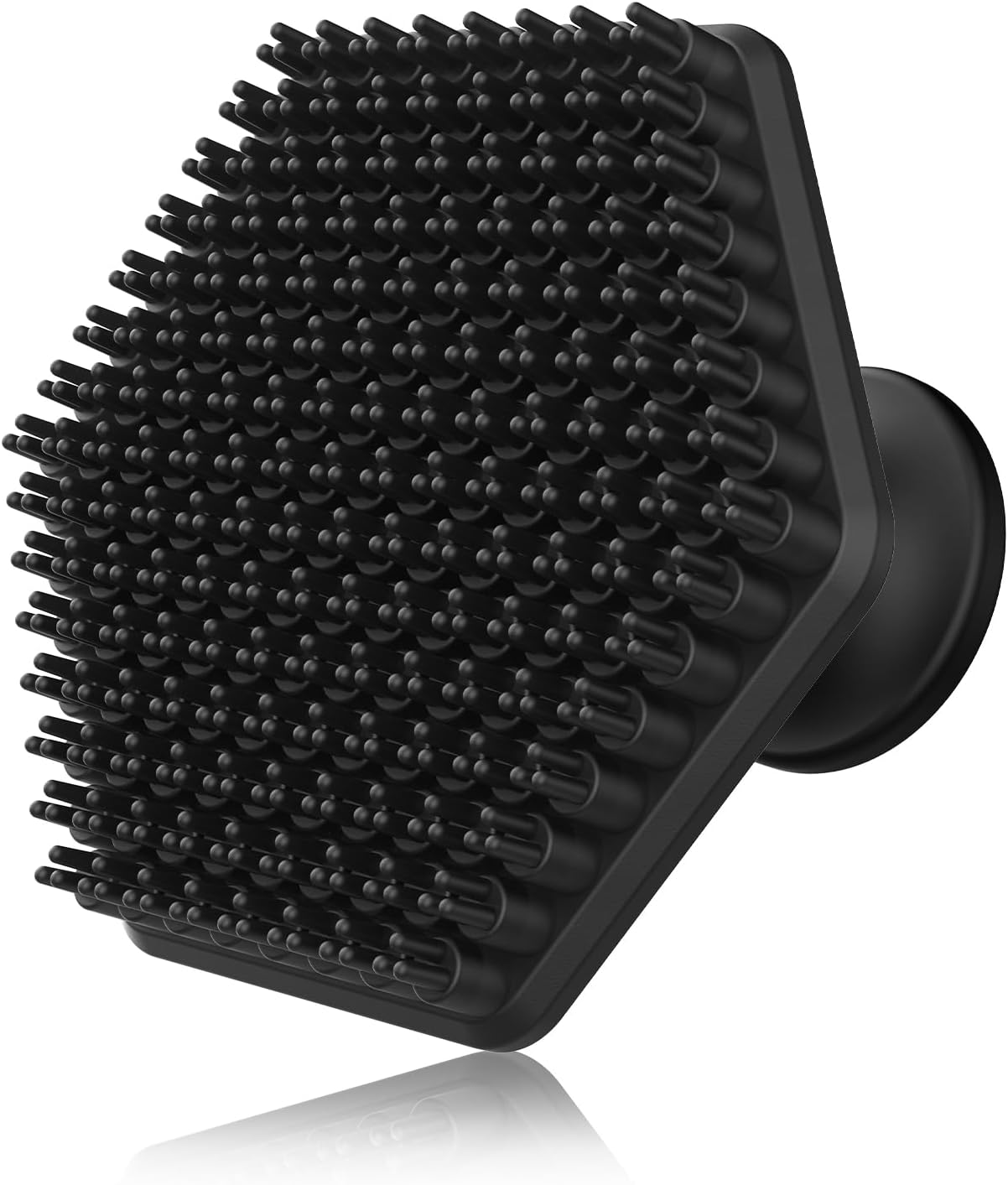 VWMYQ Face Scrubber, Silicone Facial Brush for Men, Gentle Exfoliator Pad & Massager, Facial Cleansing/Wash Brush - Removes Dead & Dry Skin (Black, Hexagon)