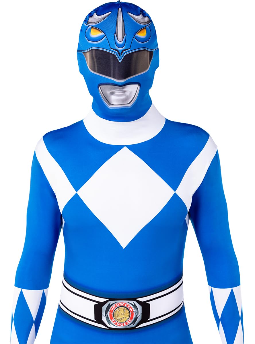 Masque Power Ranger Bleu Officiel – Accessoire Déguisement Enfant Super Héros Carnaval Halloween