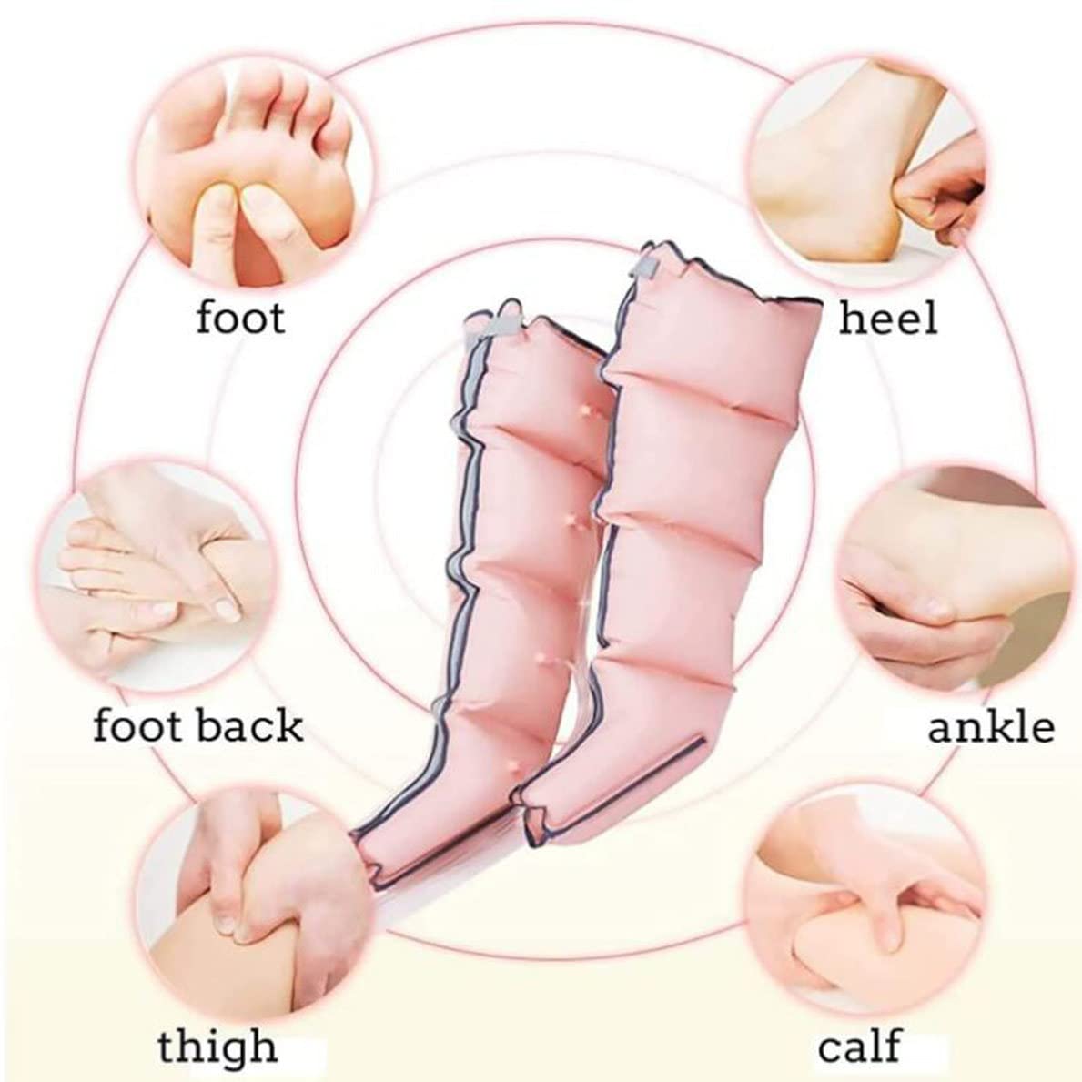 Massaggio a Compressione d'Aria per Le Gambe Dispositivo per Massaggio a Pressione Stivali Massaggio Rilassante per Braccia Pancia Polpacci Gambe e Piedi, Migliora la circolazione sanguigna