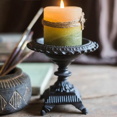 Miniatura 6 de Guoxiaxue Taza de vela de hierro fundido, decoración romántica del hogar (tamaño 5.1 pulgadas)