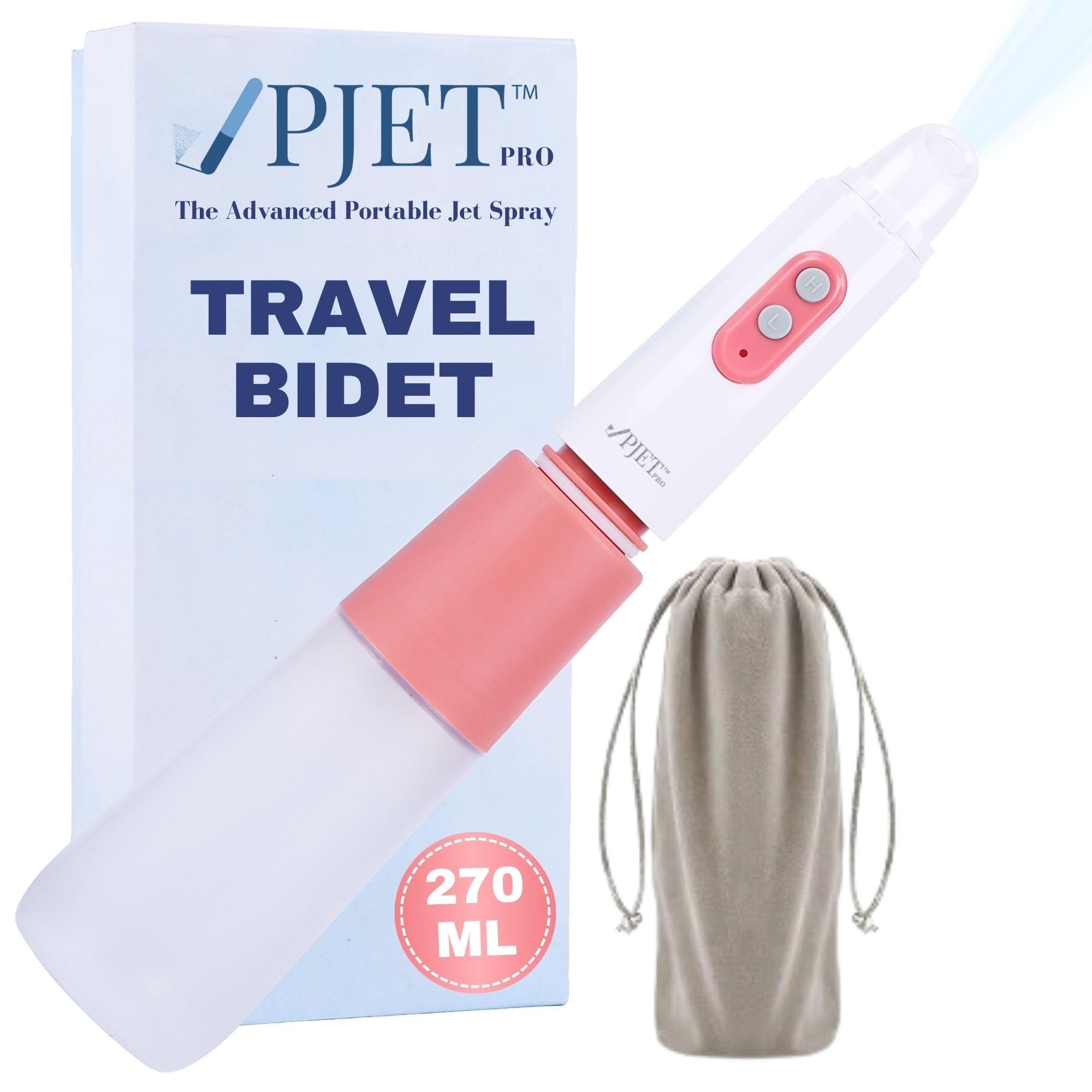PJET PRO Silicone Portable Jet Spray for Toilet | Travel Bidet Spray with 4 Pressure Options | Foldable Handheld Electric Bidet Spray for Toilet for Personal Hygiene & Cleaning (270ml) (Pink) (B0CDRRFDCQ) Amazon Price History, Amazon Price Tracker