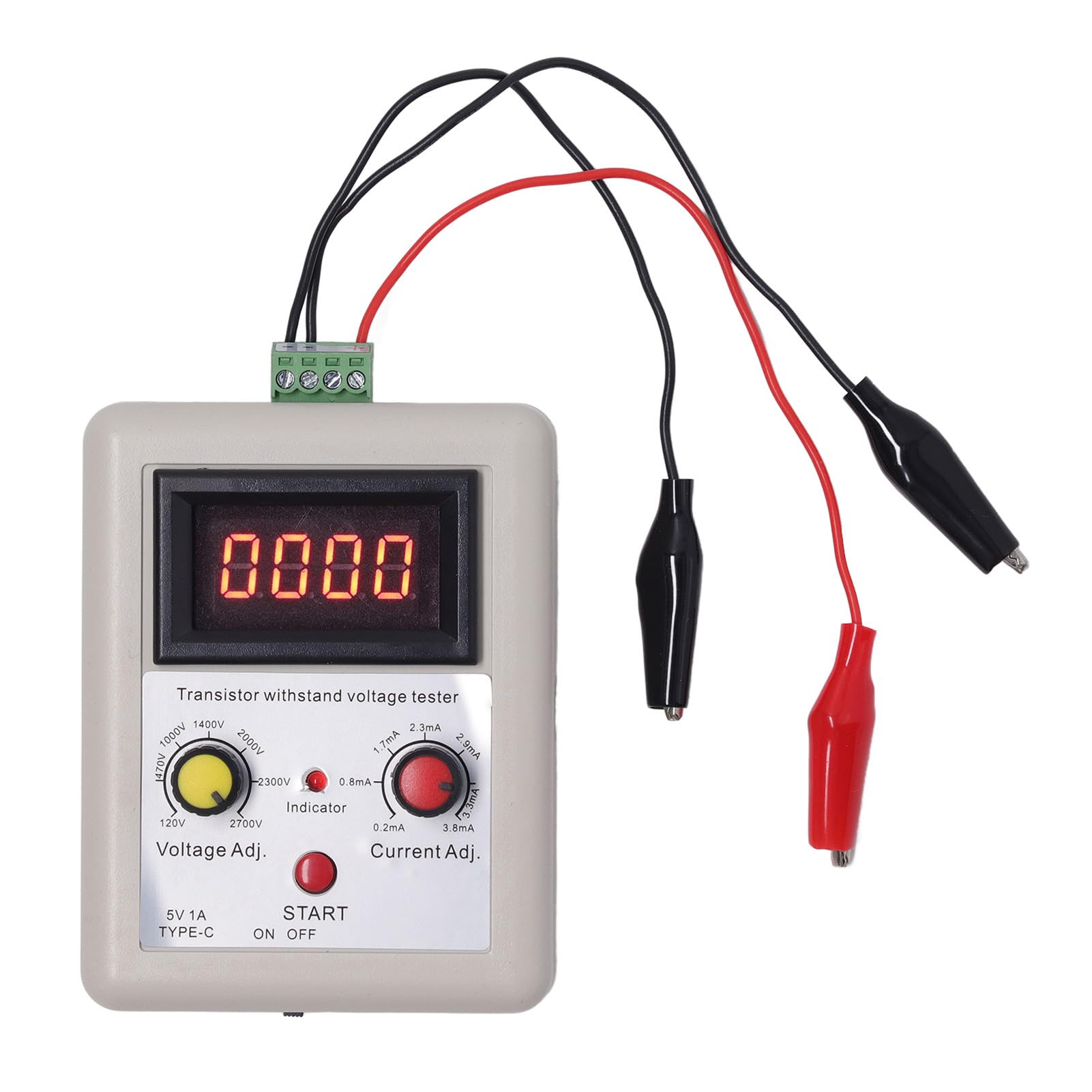 Probador de voltaje soportado Detector de capacidad de voltaje digital para diodo Mos Triodo Transistor 120v a 2700v Amplia aplicación Compacto Fácil para pruebas de componentes (Red Display)