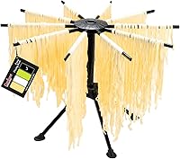 Vista 10 de Cambom Escurridor de pasta plegable - Estante de secado de fideos espaguetis con asas de 10 barras, color blanco