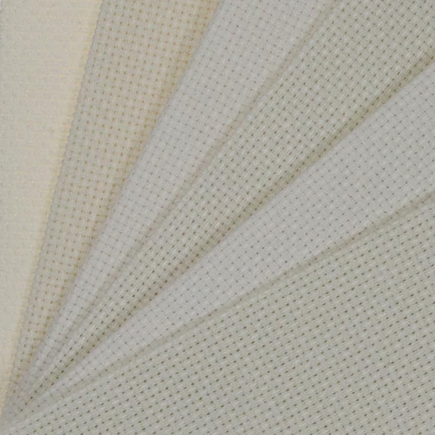 Image of KCS 6 pc of 12 inch x 18 inch(30cmx45cm) 14CT Counted Cotton Aida Cloth Cross Stitch Fabric (Antique White+Cream)