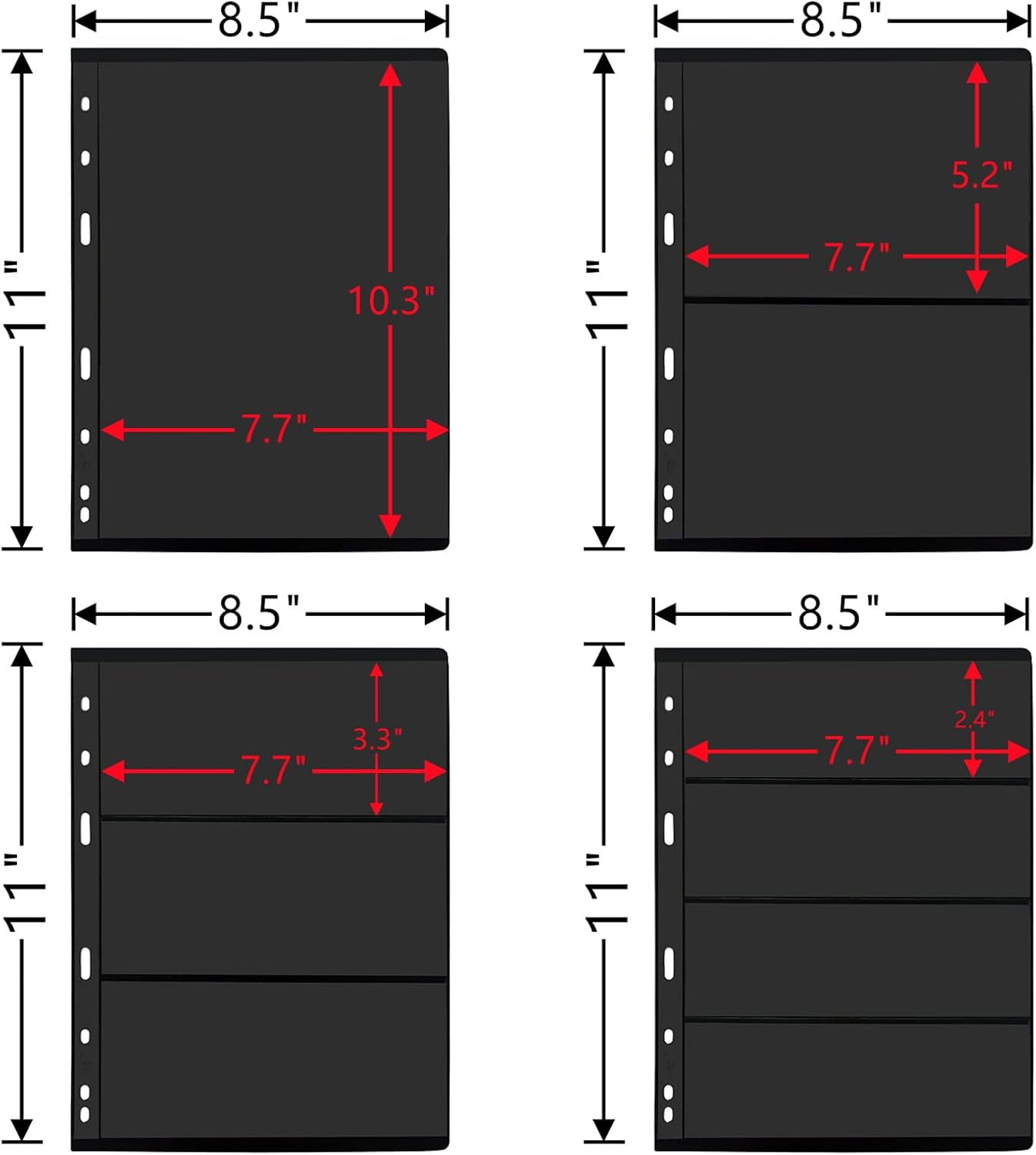 9 Sizes Stamp Pages - 30 Sheets Stamp Album Sleeves, Collecting Albums Holder