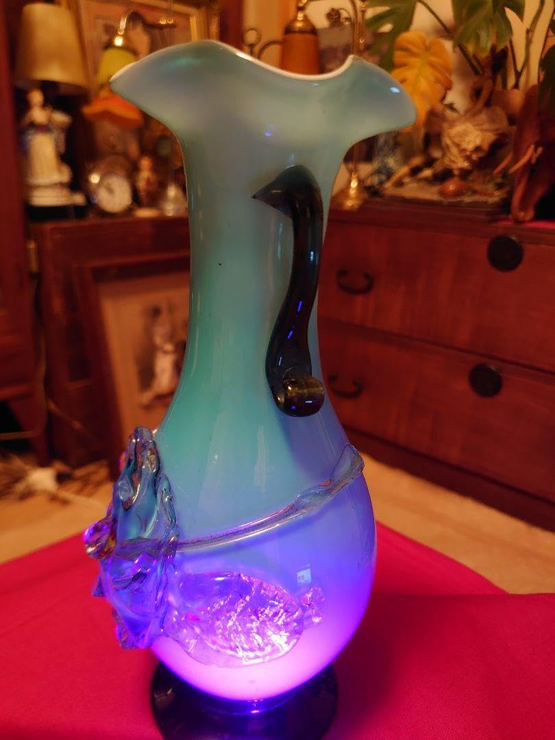 Amazon.co.jp: アンティーク ヴァセリン ウランガラス フラワーベース