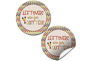 Cute and Funny Thanksgiving Leftovers are for Quitters Turkey Thank You Stickers