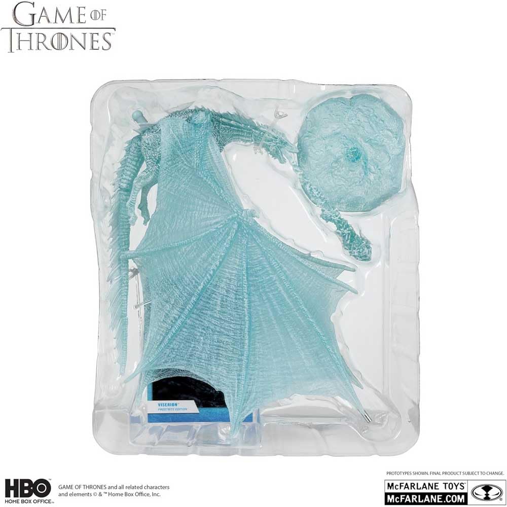 Bizak McFarlane Dragon Viserion Gelato (Frostbite) Game Of Thrones, con etichetta di collezione Gold Label, Figura snodata drago colore blu di Daenerys, (64380663)