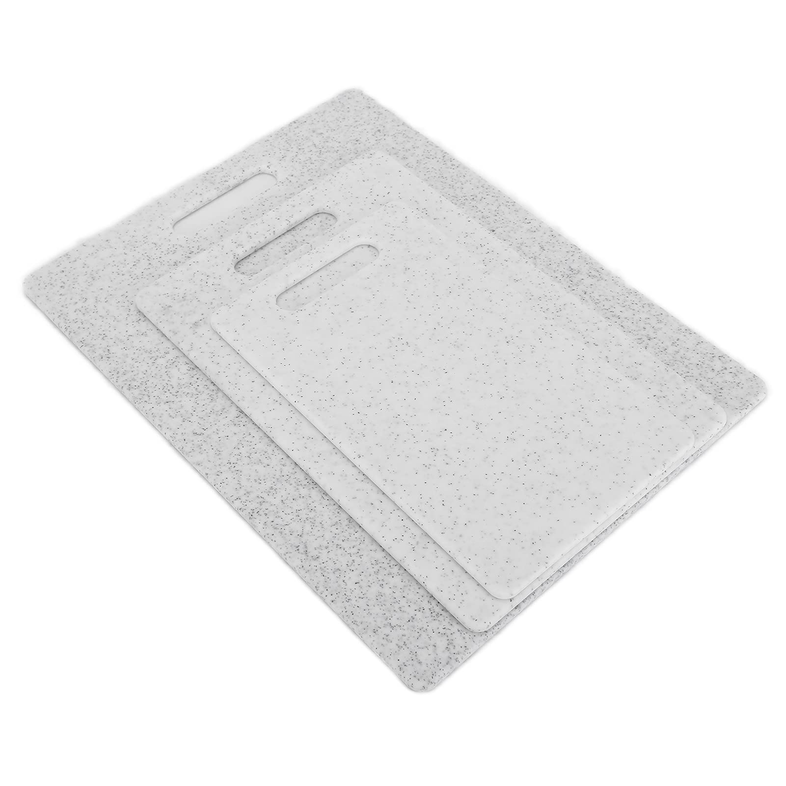 Küchenschneidebretter Schneidebrett-Set 3-teiliges Schneidebrett-Set Imitation Marmormuster Doppelseitiges Schneidebrett Küchenzubehör(Weiß) Geschenk zum Valentinstag