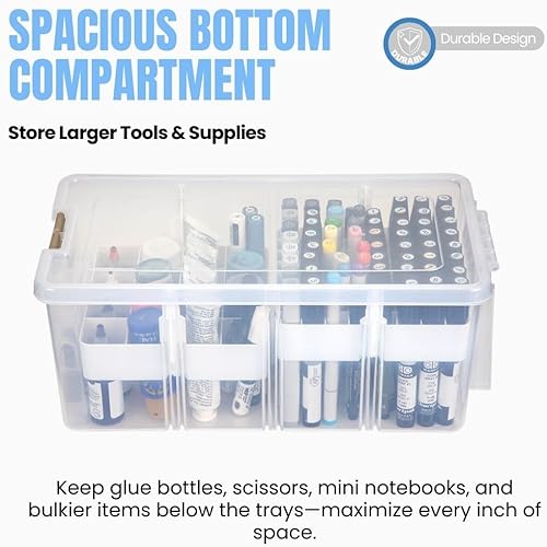 Miniatura 7 de ArtBin 6814AG Super Satchel - Bandeja de accesorios doble profunda, color blanco, 1 bandeja