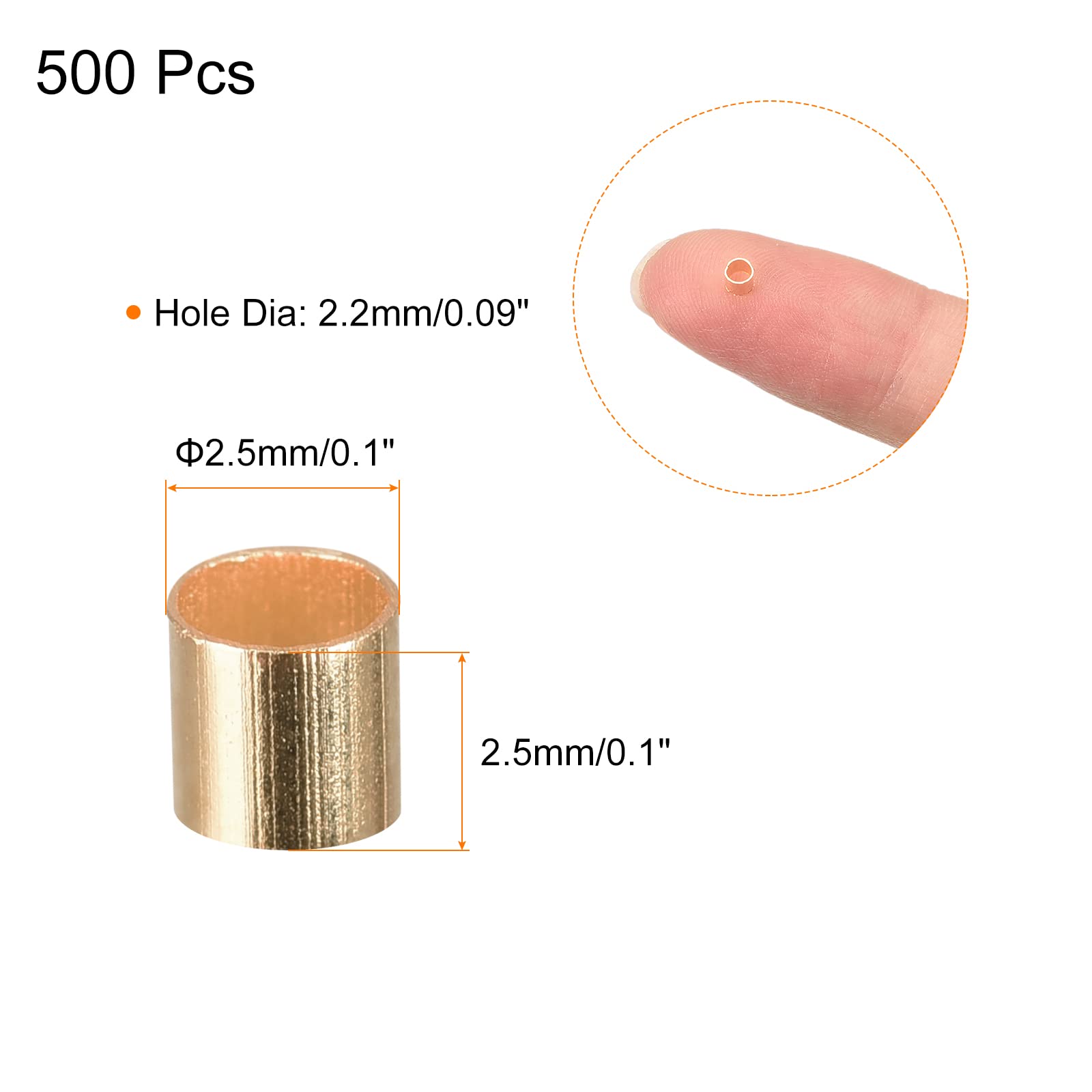 Perles à Sertir En Laiton 2400 Pièces Métal Rocaille Perle 2 Mm 2.5 Mm