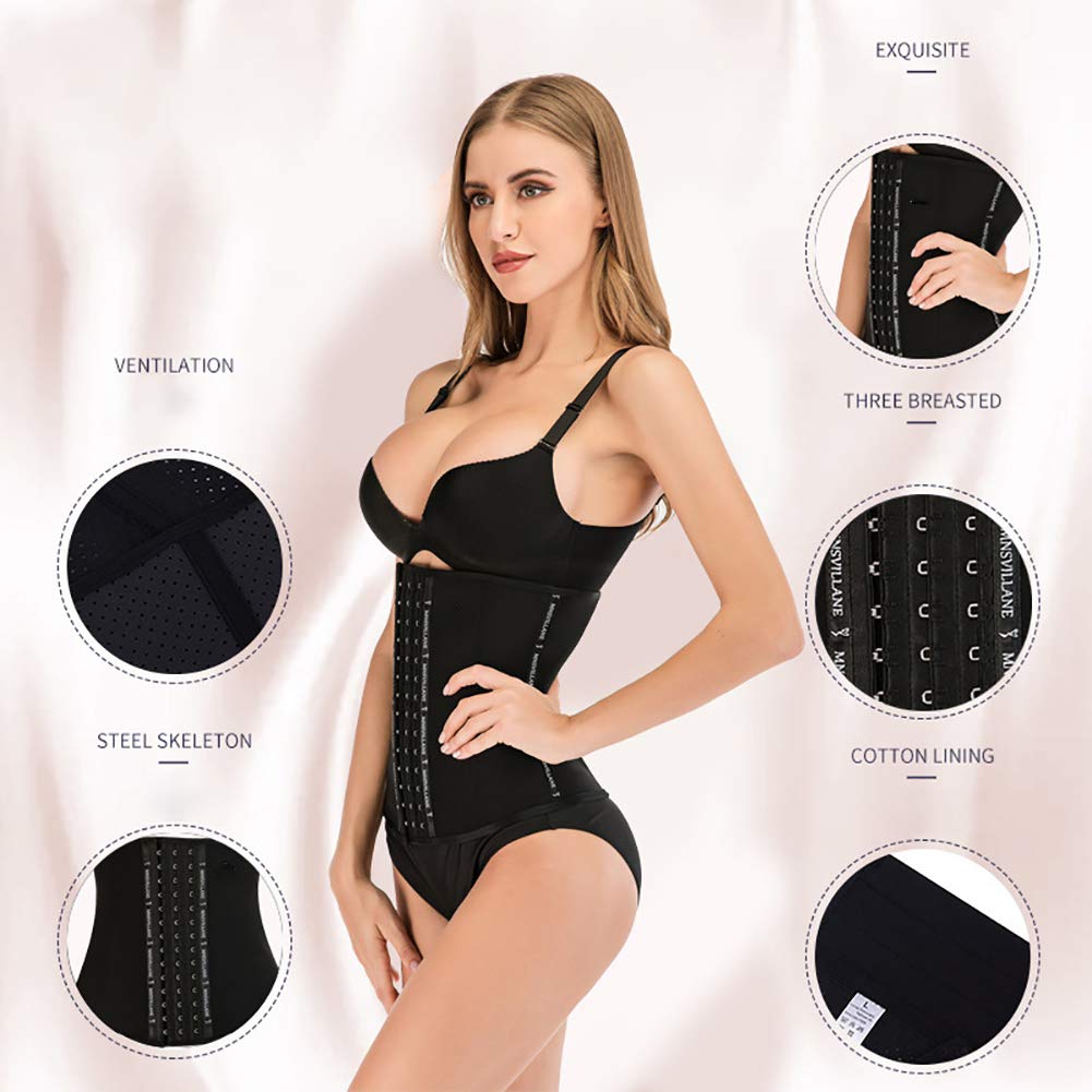 Ceinture de Sudation Femme,Ceinture Abdominale,Ceinture Amincissante,Soutien du Dos,Fitness Sauna Perte de Poids,Ajustable Ceinture de Minceur,Noir,L