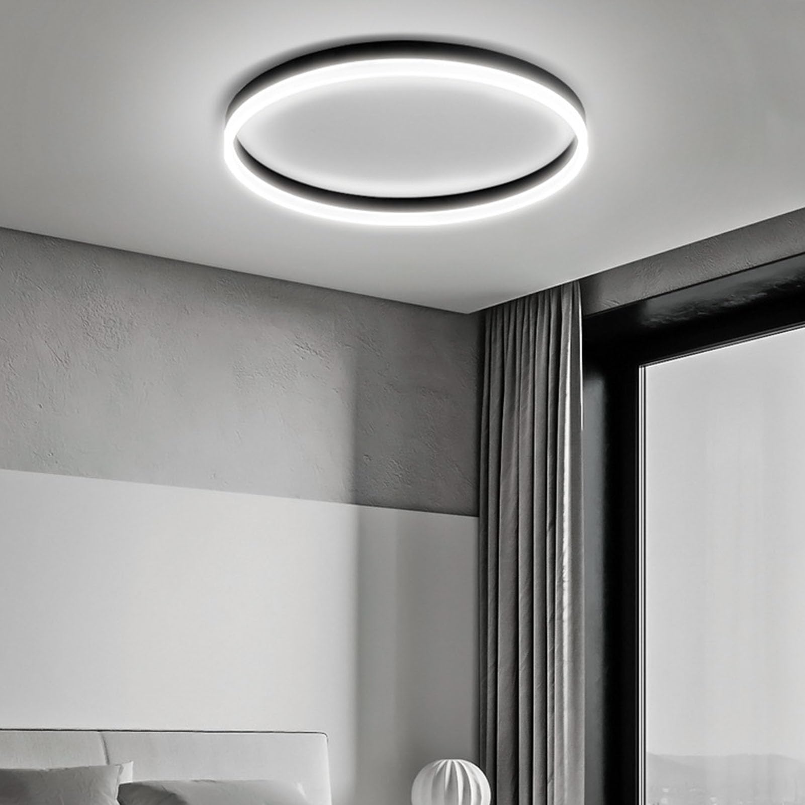 TOPINCN Nowoczesna Sufitowa LED, ściemniana Sufitowa LED do Montażu Podtynkowego 45 000 Godzin CRI90+ z Pilotem i aplikacją do Salonu Sypialnia Kuchnia Biuro