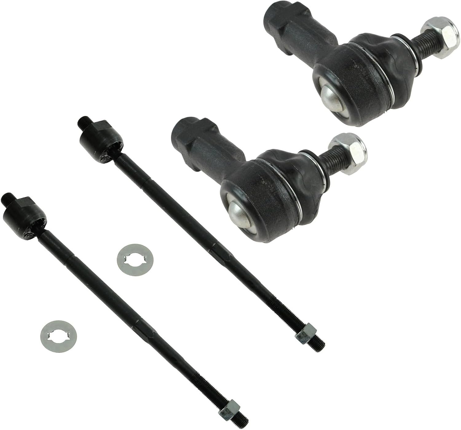 Front Inner and Outer Tie Rod Set 4 Piece Compatible with 2001-2006 Hyundai Elantra 2003-2008 Tiburon 2005-2009 Kia Spectra 2006-2009 Spectra5