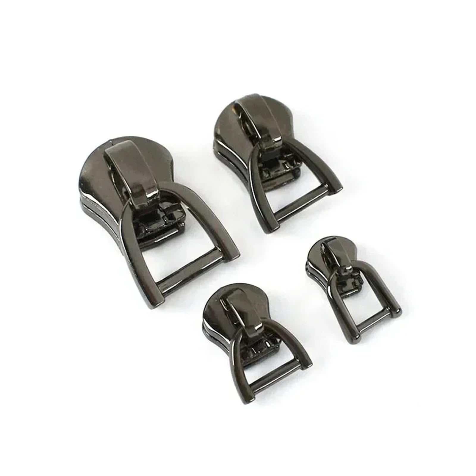 Tirador de cremallera for Metal, anillo en D, deslizadores, bolsas, chaqueta, cierre cremalleras repuesto, accesorios costura DIY, 5-20 piezas, 3#5#8#10#(GunBlack,20Pcs,ForMetal-No10)