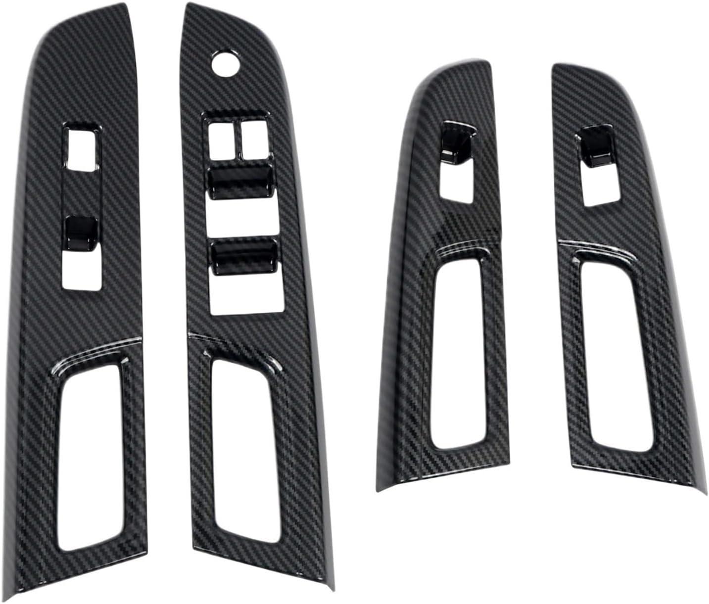 4pcs Carbon Fiber Car Interior Trim Carbon Black Door Armrest Window Switch Lift Cover Trim Interior Compatible For Subaru WRX STI 2015-2020 Gloss Carbon Fiber Vinyl Wrap(LHD)