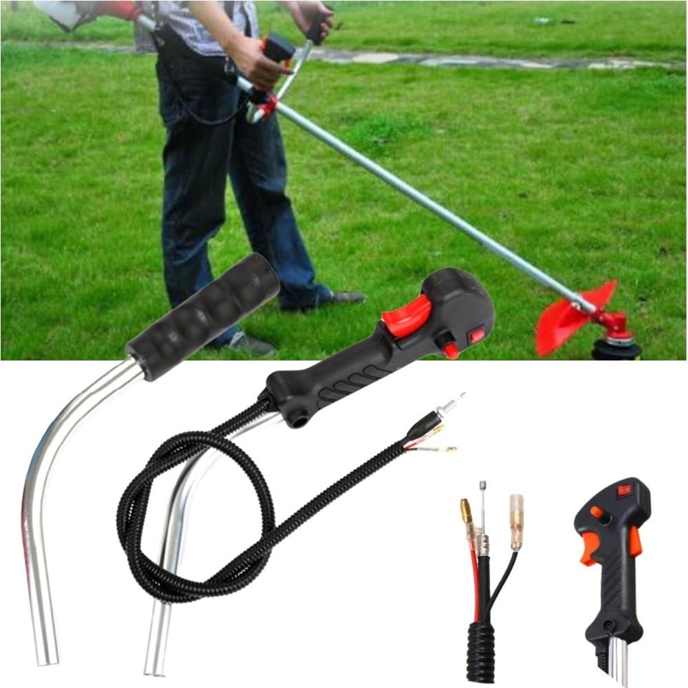 Conjunto de Interruptor de Acelerador Manual Compatible con desbrozadoras, cortacéspedes y cortacéspedes. Incluye gatillo de Acelerador de Aluminio.(1 Set)